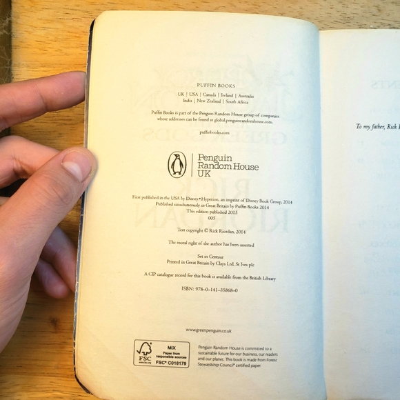 Percy Jackson and the Greek Gods Paperback (Alternate Cover) Myths and Fantasy - Picture 3 of 3